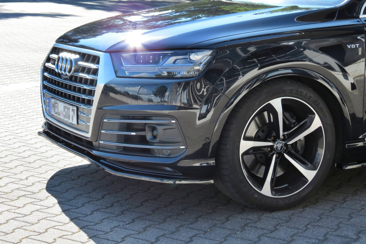 Front Ansatz für Audi SQ7 / Q7 S-Line Mk.2 schwarz Hochglanz