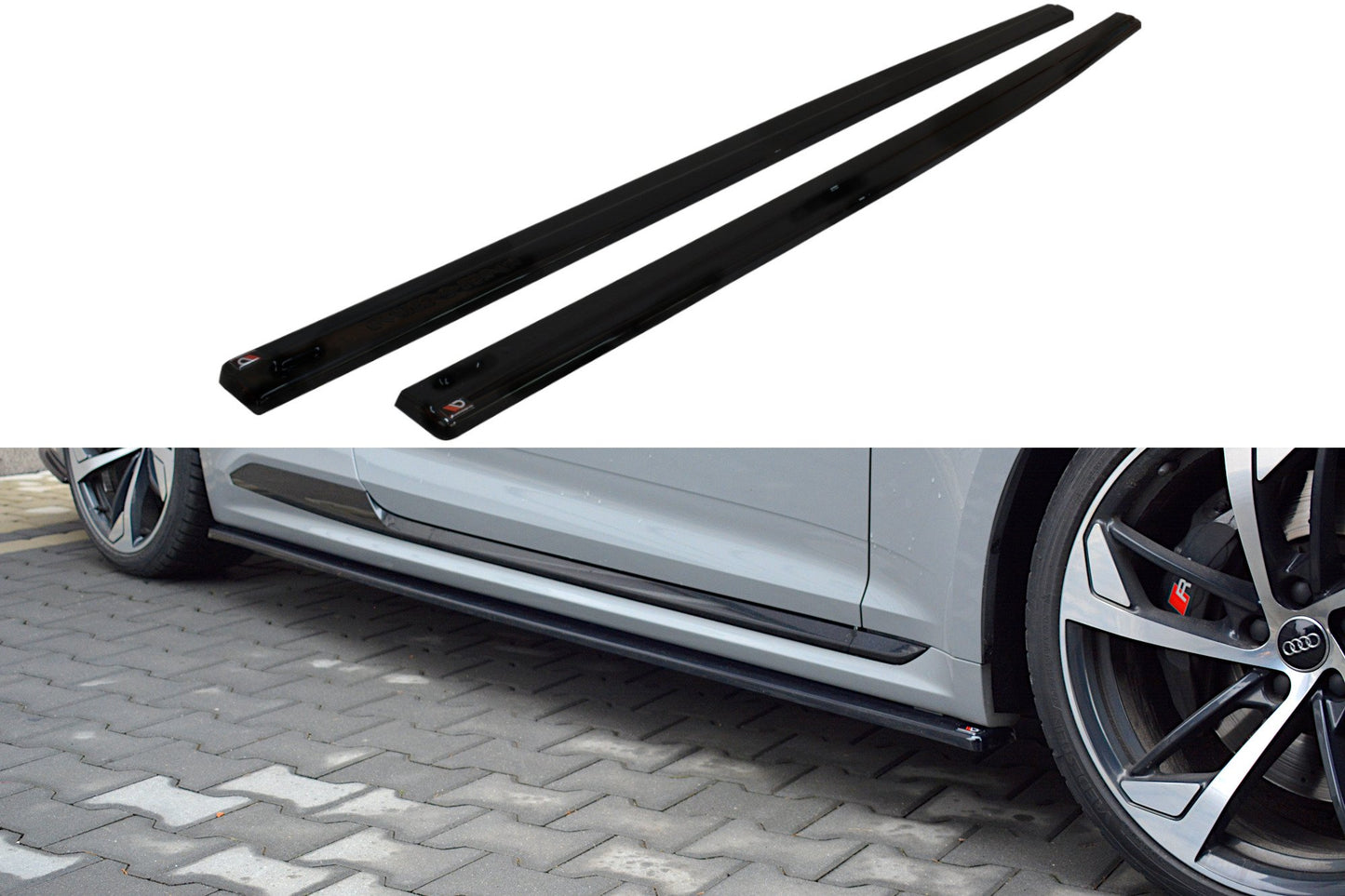 Seitenschweller Ansatz für Audi RS5 Coupe F5 schwarz Hochglanz