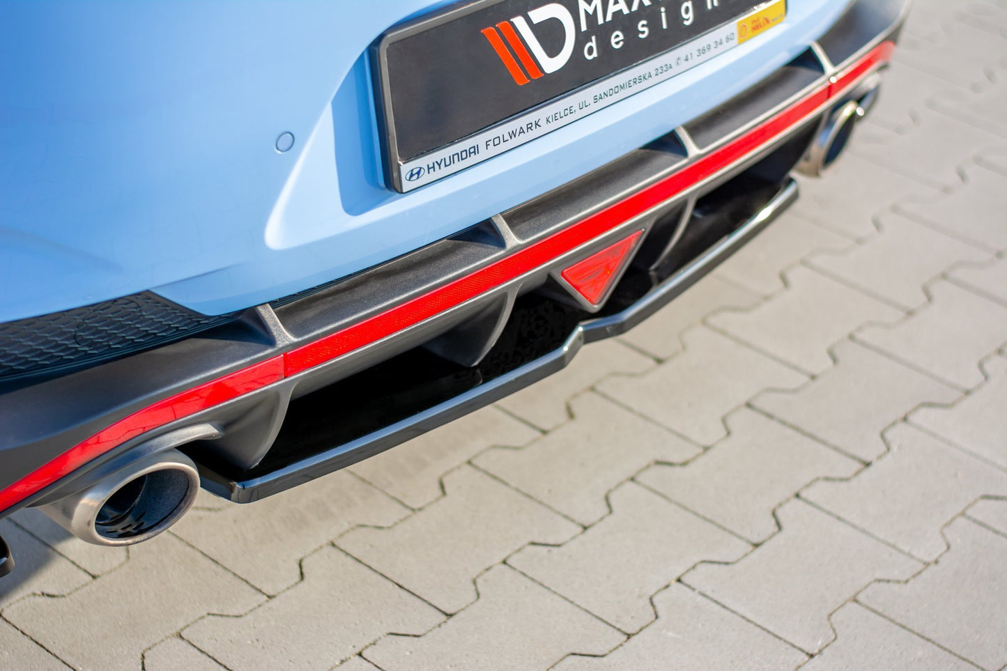 Mittlerer Diffusor Heck Ansatz für Hyundai I30 N Mk3 Fastback schwarz matt