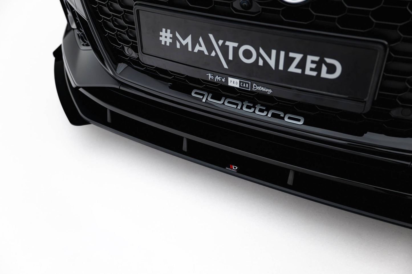 Street Pro Front Ansatz + Flaps für Audi RS5 Coupe / Sportback F5 schwarz Hochglanz