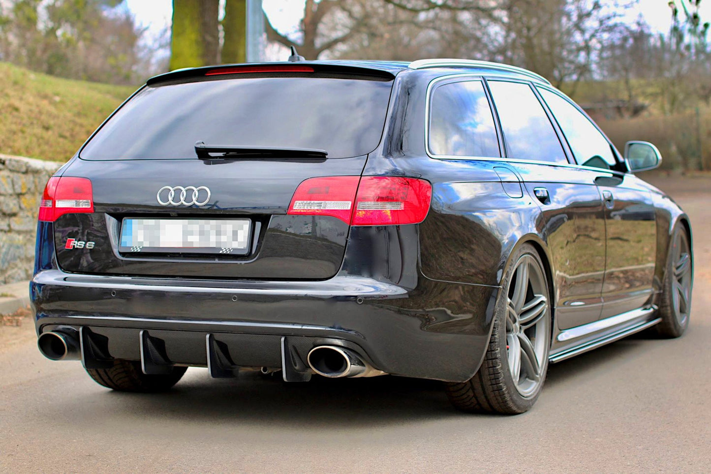Seitenschweller Ansatz für Audi RS6 C6 schwarz Hochglanz