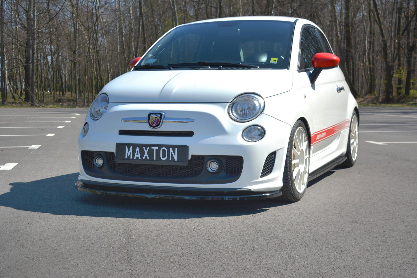 Front Ansatz V.2 für Abarth 500 Mk1 schwarz Hochglanz
