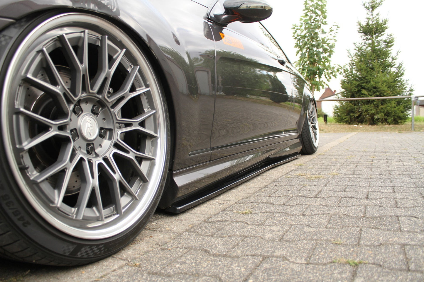 Seitenschweller Ansatz für MERCEDES CL 500 C216 AMGLINE schwarz Hochglanz