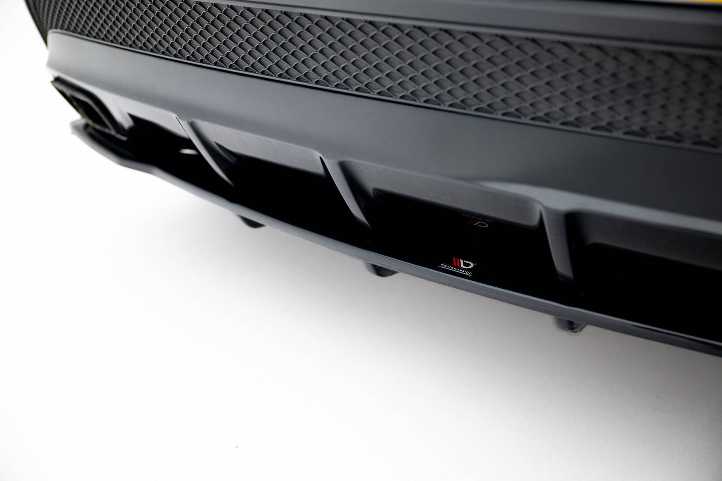 Mittlerer Cup Diffusor DTM Look Heck Ansatz für V.1 Mercedes-Benz GLA 45 AMG schwarz Hochglanz