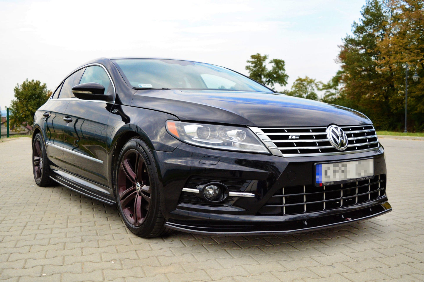 Front Ansatz für VOLKSWAGEN CC R-LINE schwarz Hochglanz