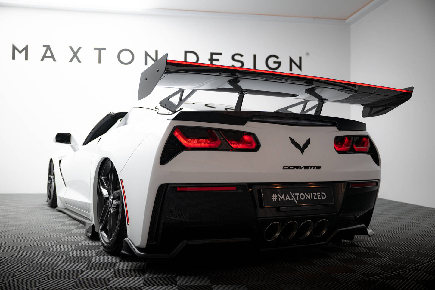 Carbon Spoiler With Upper Swan Mounting + LED Chevrolet Corvette Stingray / Grand Sport C7