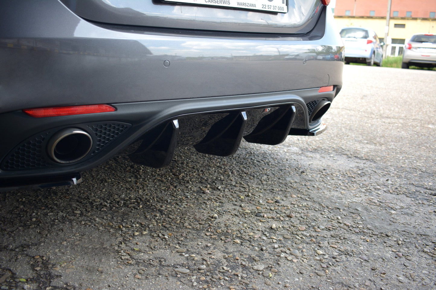 Diffusor Heck Ansatz für ALFA ROMEO GIULIA VELOCE schwarz Hochglanz