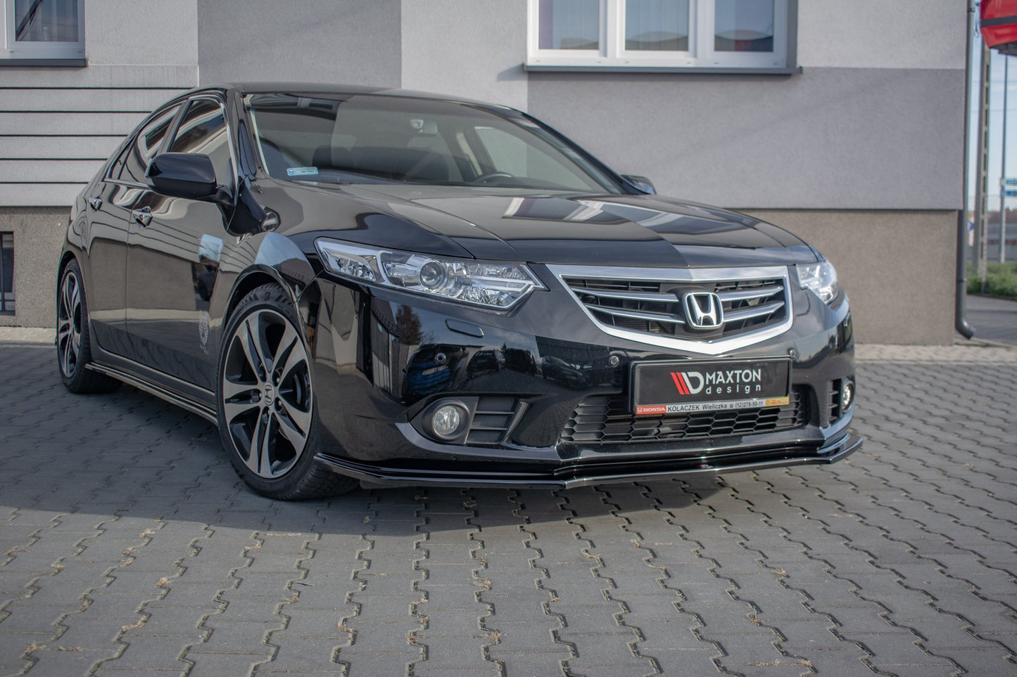 Front Ansatz für Honda Accord VIII (CU Series) Facelift schwarz Hochglanz