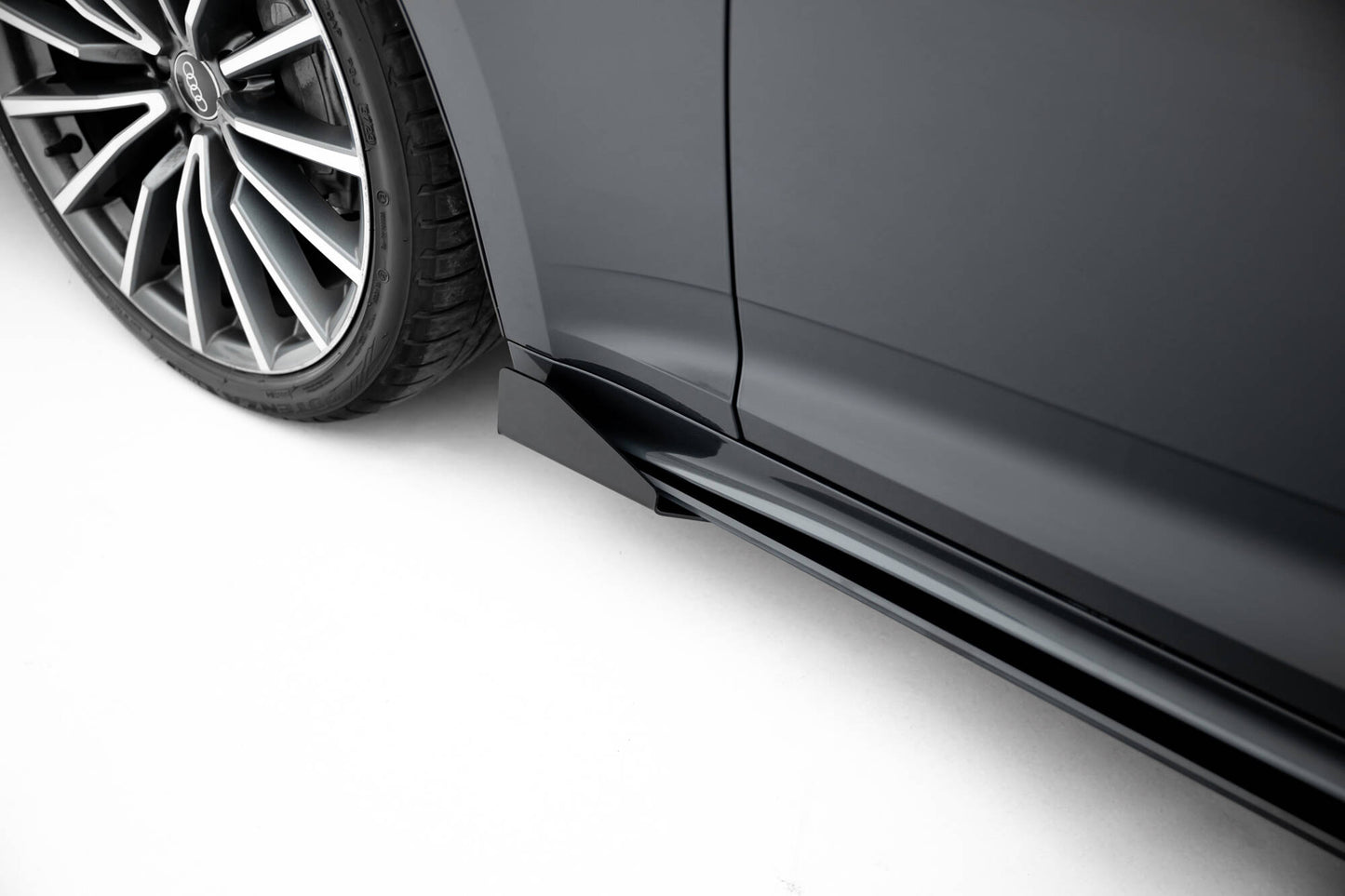 Street Pro Seitenschweller Ansatz für + Flaps Audi A5 Sportback F5 Facelift schwarz Hochglanz
