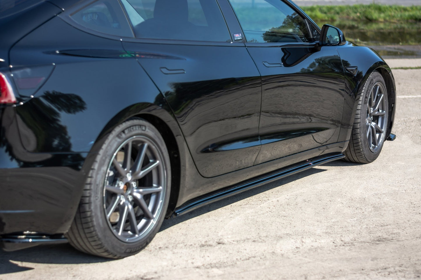 Seitenschweller Ansatz für Tesla Model 3 / Model 3 Performance Mk1 / Mk1 Facelift schwarz Hochglanz