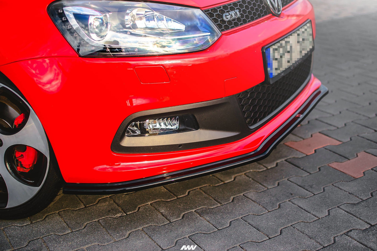 Front Ansatz V.2 für VW Polo GTI Mk5 schwarz Hochglanz