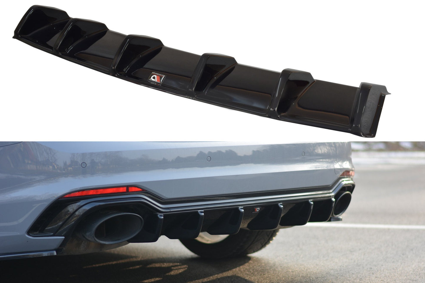 Diffusor Heck Ansatz für Audi RS5 F5 Coupe / Sportback schwarz matt