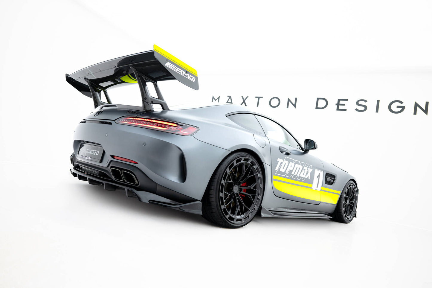 Mittlerer Cup Diffusor DTM Look Heck Ansatz für Mercedes-AMG GT C C190 Facelift schwarz Hochglanz