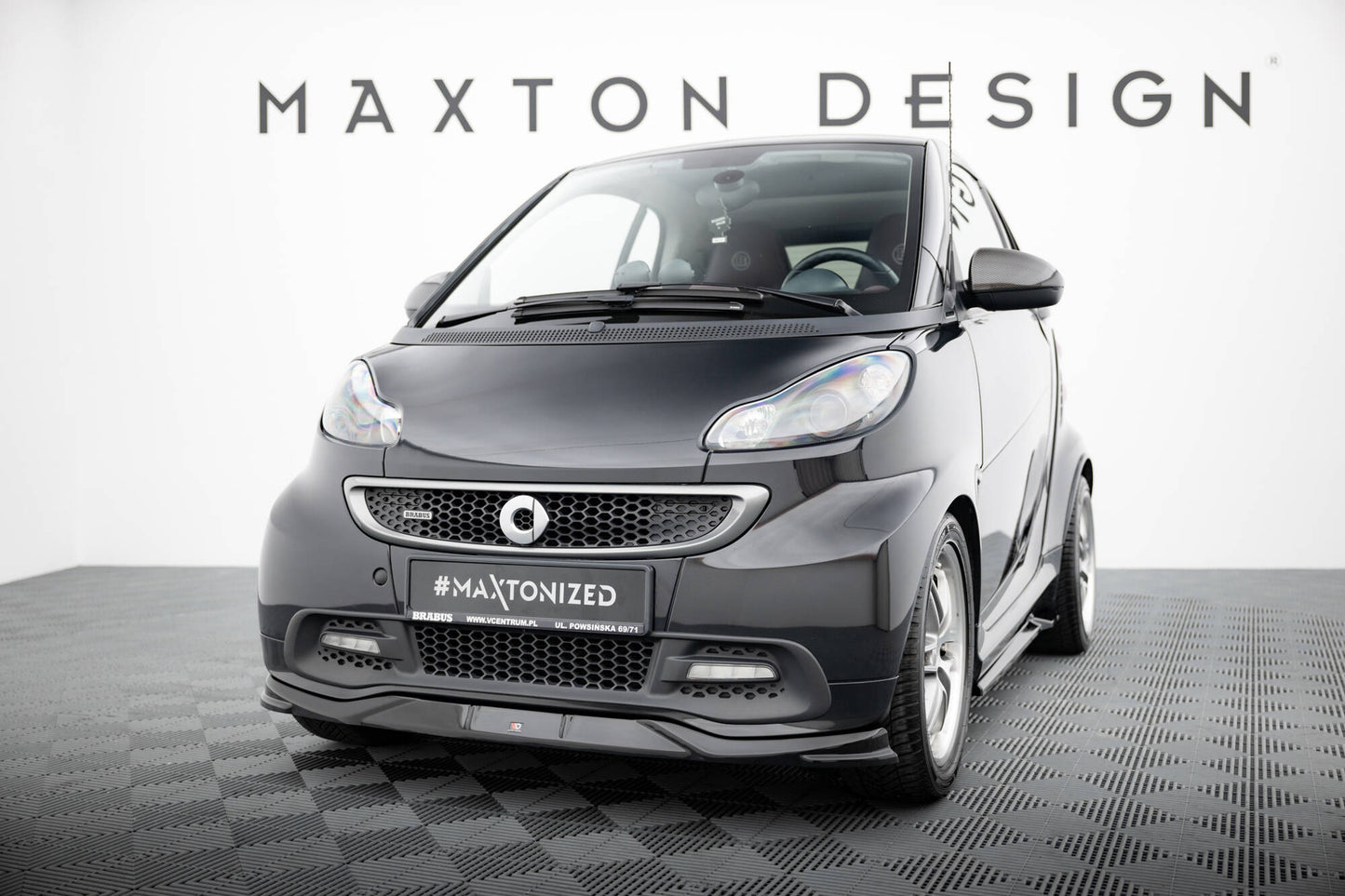 Front Ansatz für Brabus Smart Fortwo C451 Facelift schwarz Hochglanz