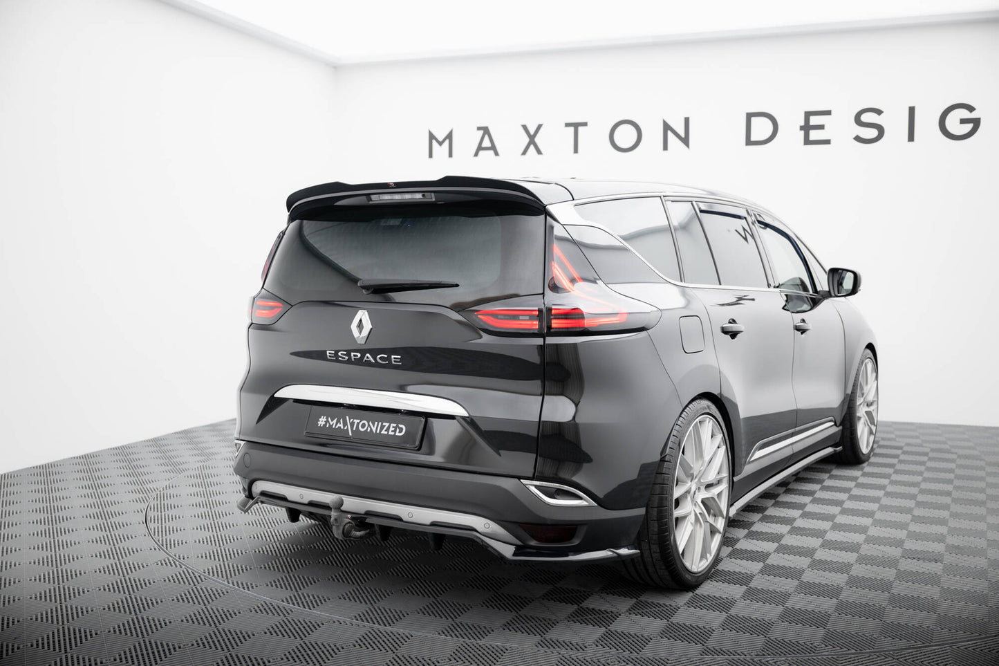Mittlerer Cup Diffusor DTM Look Heck Ansatz für Renault Espace Mk5 schwarz Hochglanz
