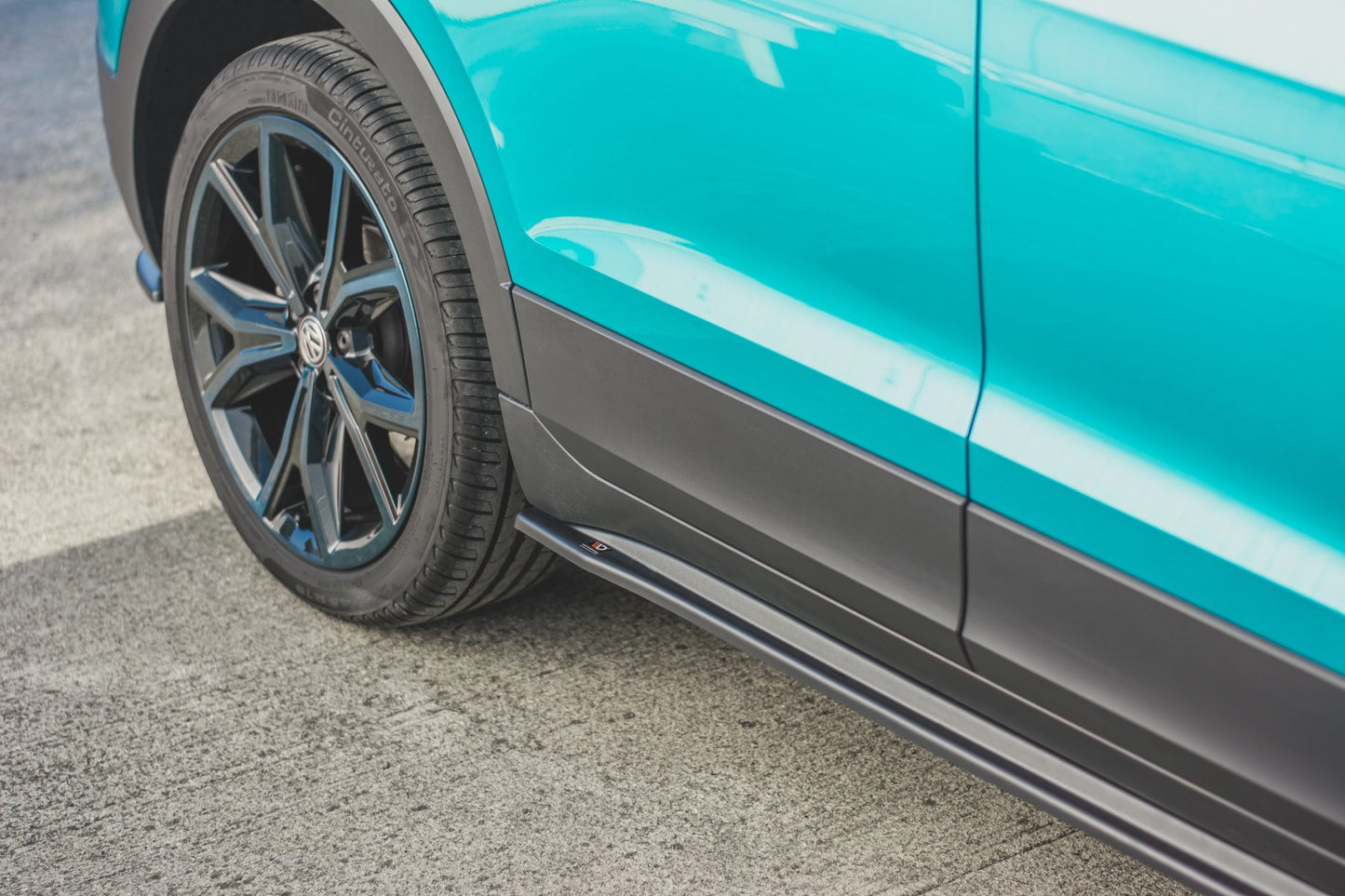 Seitenschweller Ansatz für VW T-Cross schwarz Hochglanz