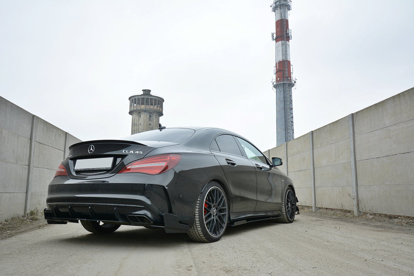 SPORT Heck Ansatz Flaps Diffusor für Mercedes CLA A45 AMG C117 Facelift