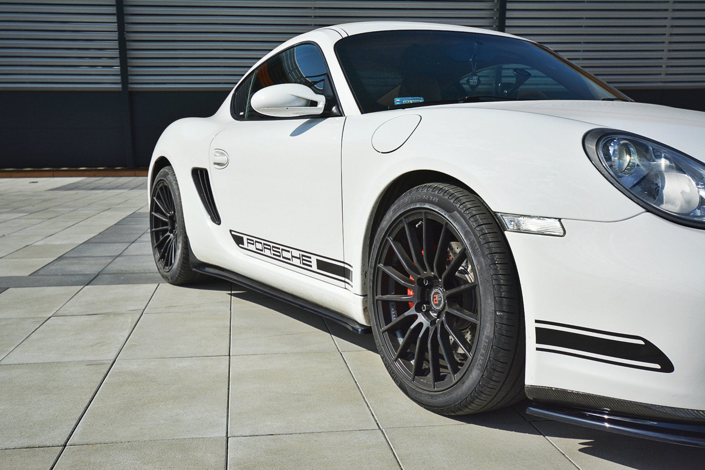 Seitenschweller Ansatz für PORSCHE CAYMAN S 987C schwarz Hochglanz