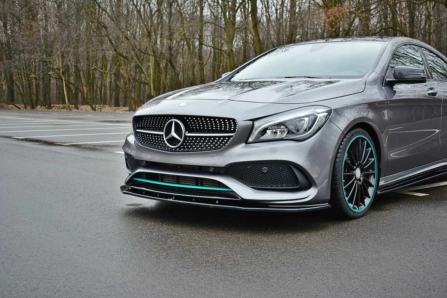 Front Ansatz V.1 für Mercedes CLA C117 AMG-LINE FACELIFT schwarz matt