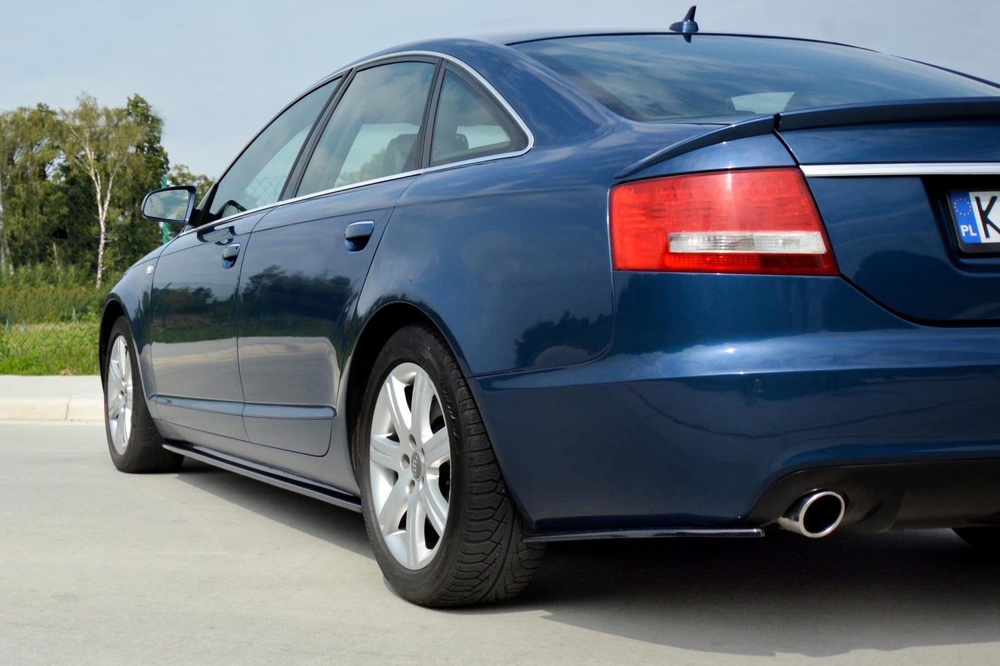 Seitenschweller Ansatz für Audi A6 S-Line C6 / C6 FL schwarz Hochglanz