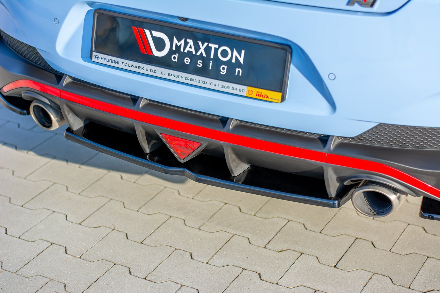 Mittlerer Diffusor Heck Ansatz für Hyundai I30 N Mk3 Fastback schwarz matt