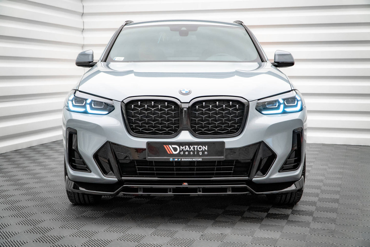 Front Ansatz V.1 für BMW X4 M-Paket G02 Facelift schwarz Hochglanz