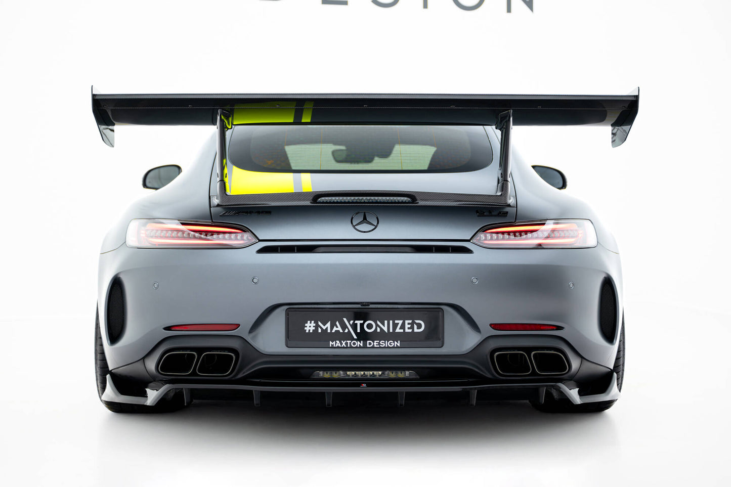 Mittlerer Cup Diffusor DTM Look Heck Ansatz für Mercedes-AMG GT C C190 Facelift schwarz Hochglanz