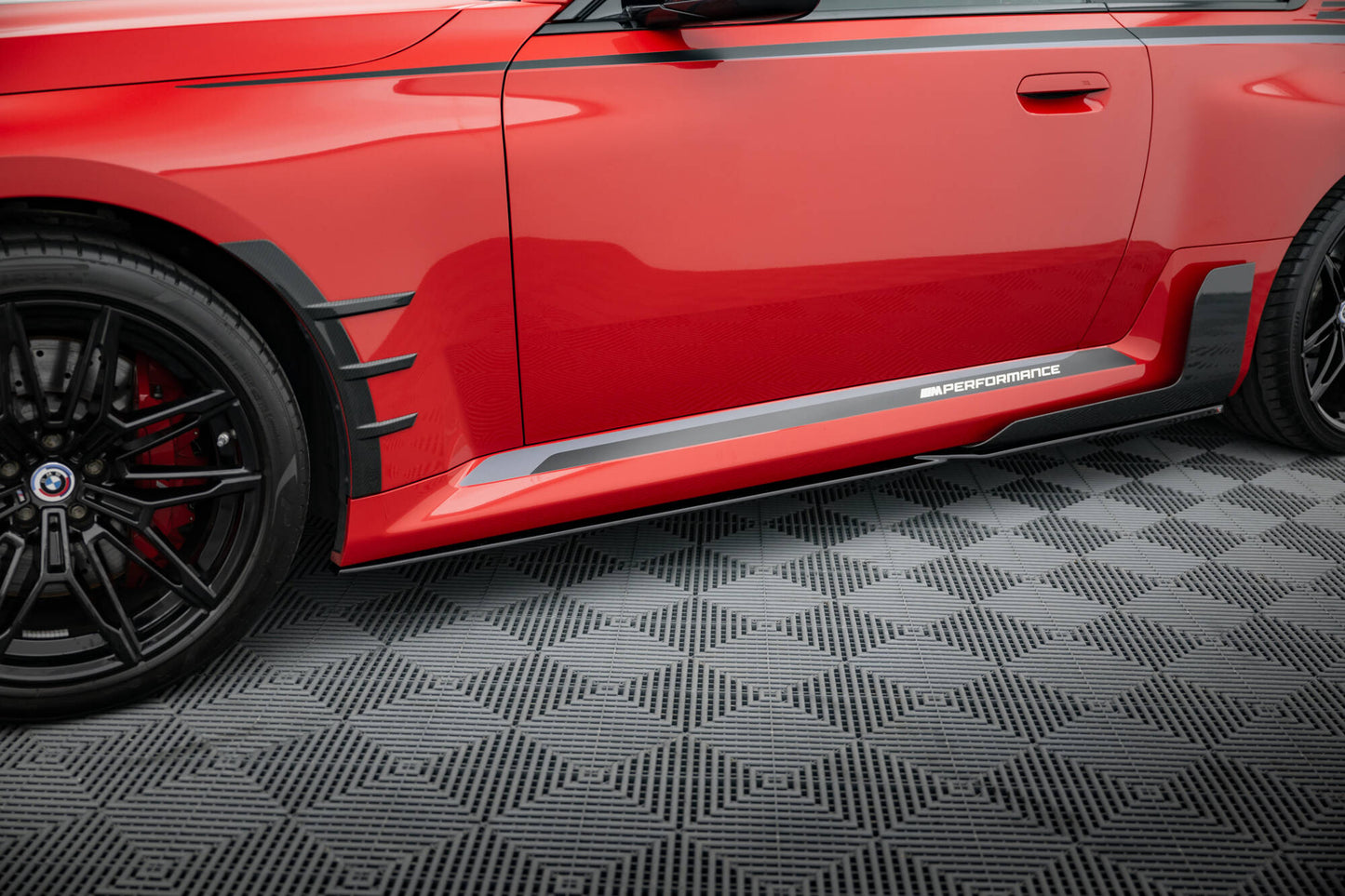 Seitenschweller Ansatz für BMW M2 M-Performance G87 schwarz Hochglanz