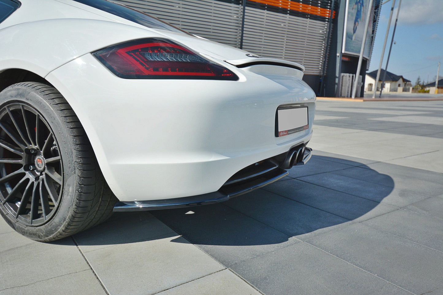 Heck Ansatz Flaps Diffusor für PORSCHE CAYMAN S 987C schwarz Hochglanz