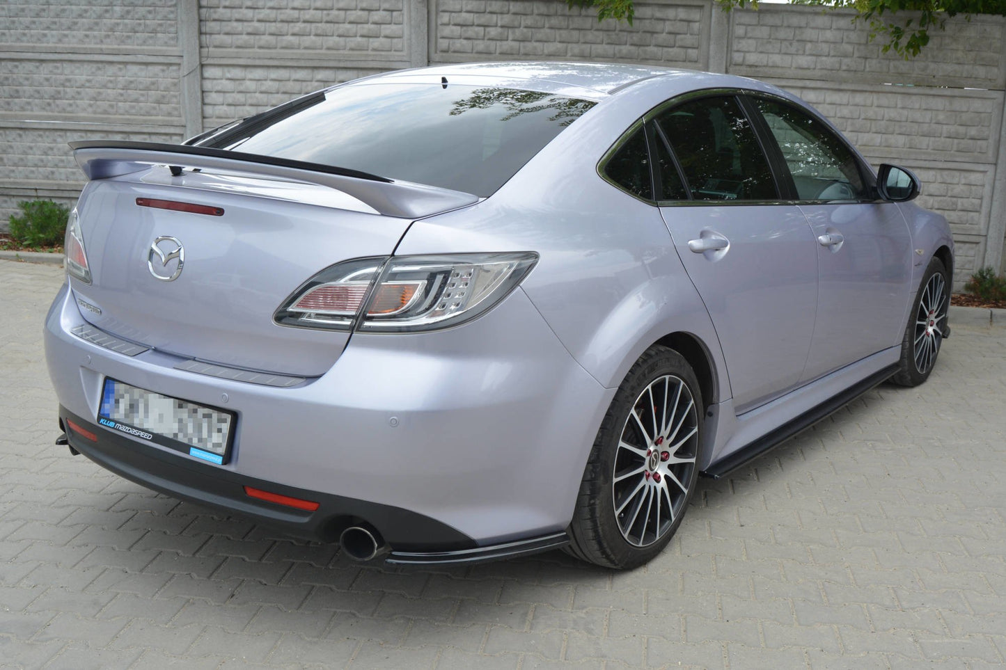 Heck Ansatz Flaps Diffusor für MAZDA 6 MK2 SPORT HATCH (GH-SERIES) vor Facelift schwarz Hochglanz