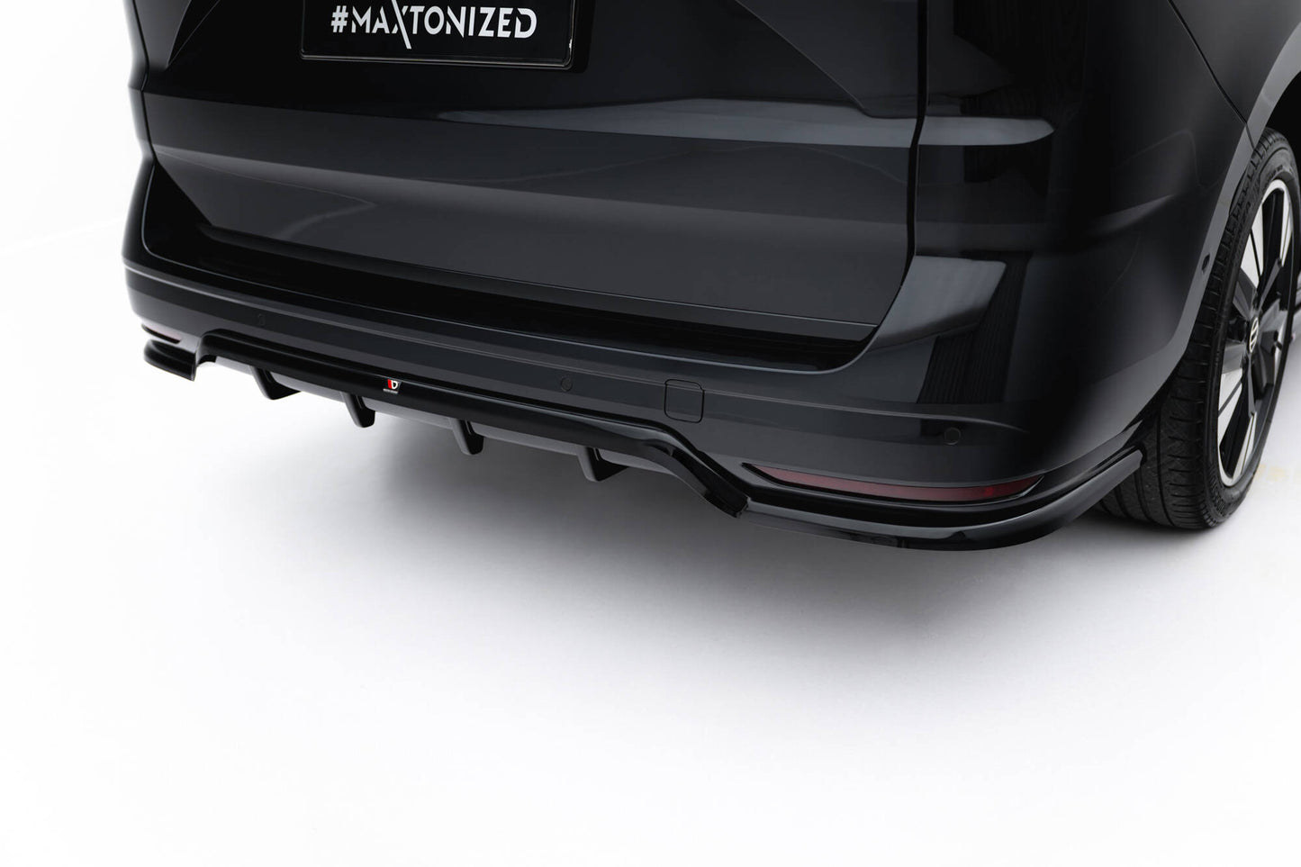 Mittlerer Cup Diffusor DTM Look Heck Ansatz für VW Multivan Long T7 schwarz Hochglanz