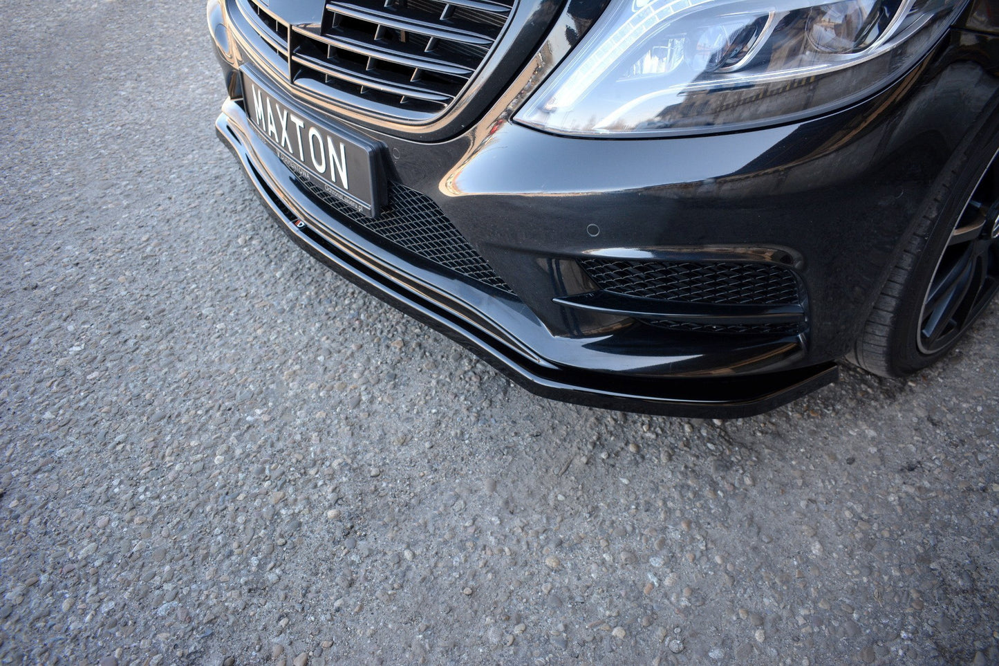 Front Ansatz V.1 für Mercedes S-KLASSE AMG-LINE W222 schwarz Hochglanz