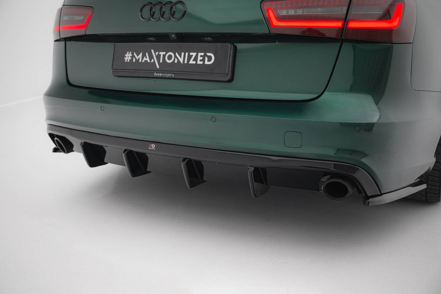 Diffusor Heck Ansatz für Audi A6 S-line Avant C7 schwarz Hochglanz