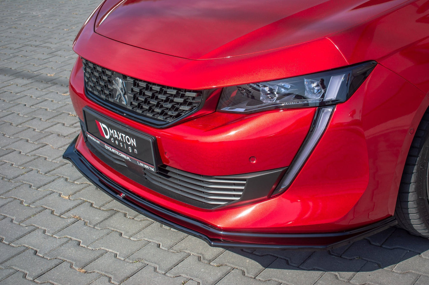 Front Ansatz V.2 für Peugeot 508 Mk2 schwarz Hochglanz
