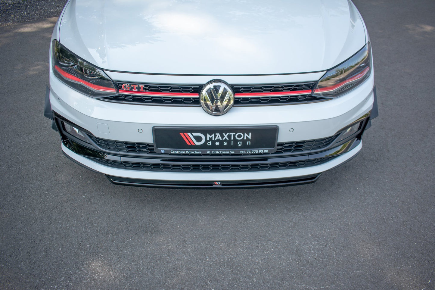Front Ansatz V.4 für VW Polo GTI / R-line Mk6 schwarz Hochglanz
