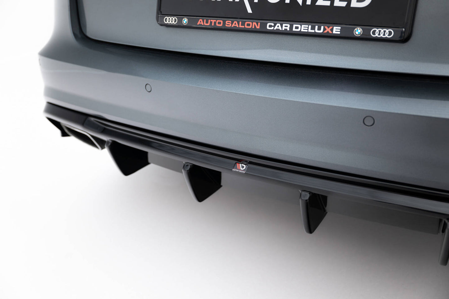 Diffusor Heck Ansatz V.2 für Audi A6 / A6 C7 S-line/ S6 C7 Facelift schwarz Hochglanz