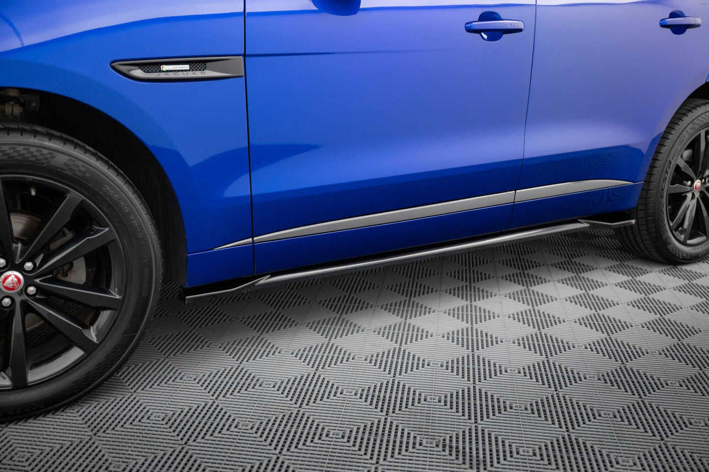 Seitenschweller Ansatz für Jaguar F-Pace R-Sport Mk1 Facelift schwarz Hochglanz