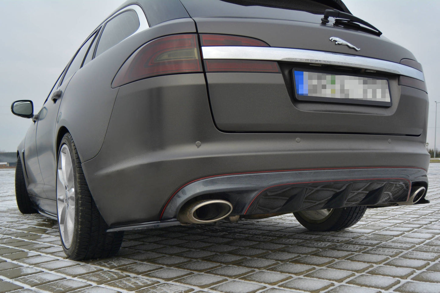 Heck Ansatz Flaps Diffusor für JAGUAR XF (X250) MK1 SPORTBRAKE S-PACK schwarz Hochglanz