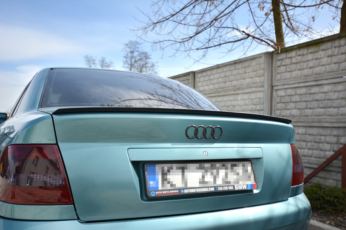 Spoiler CAP für Audi A4 / S4 B5 Limousine schwarz Hochglanz