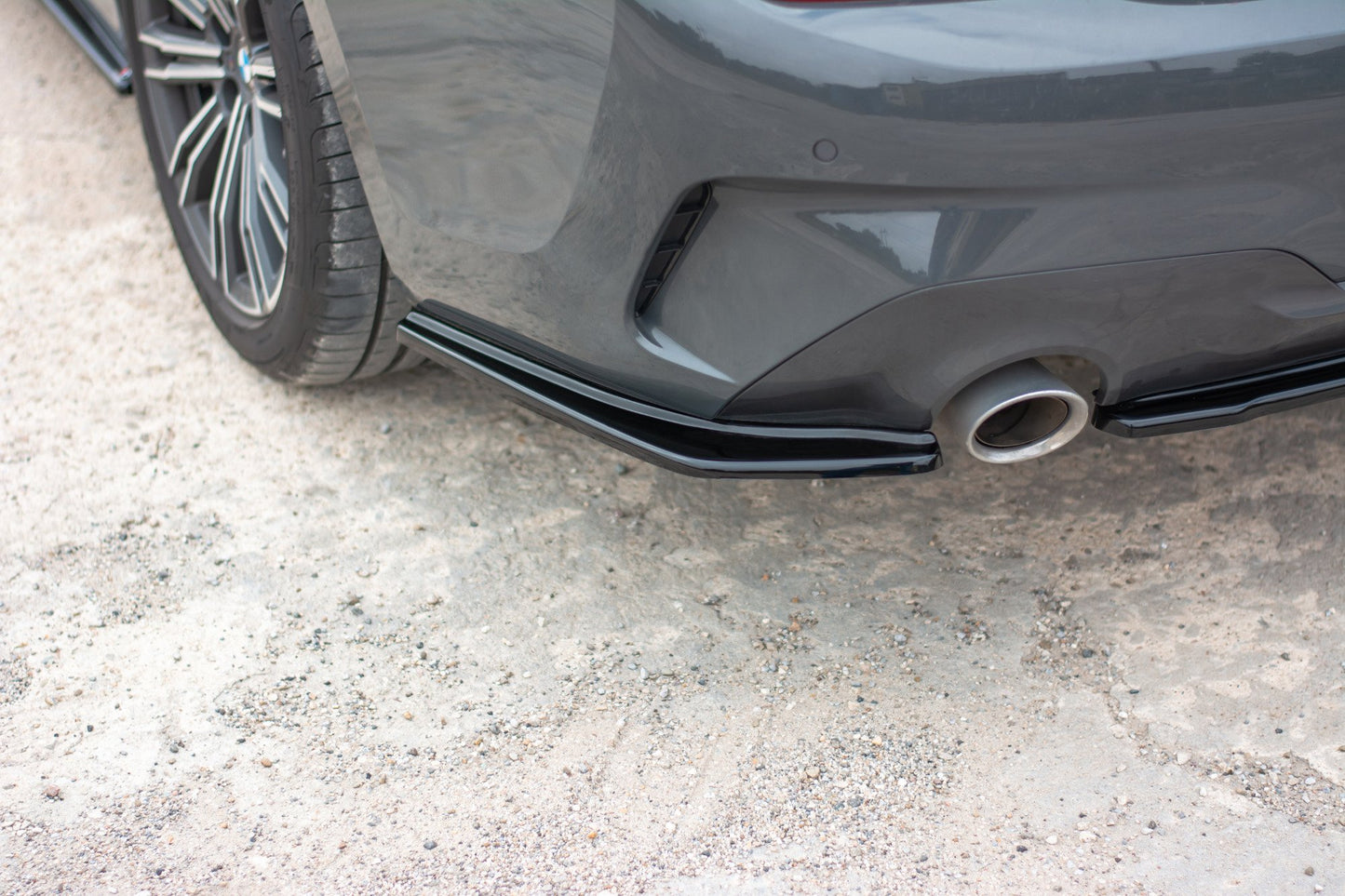 Heck Ansatz Flaps Diffusor für BMW 3er M-Paket G20 schwarz Hochglanz