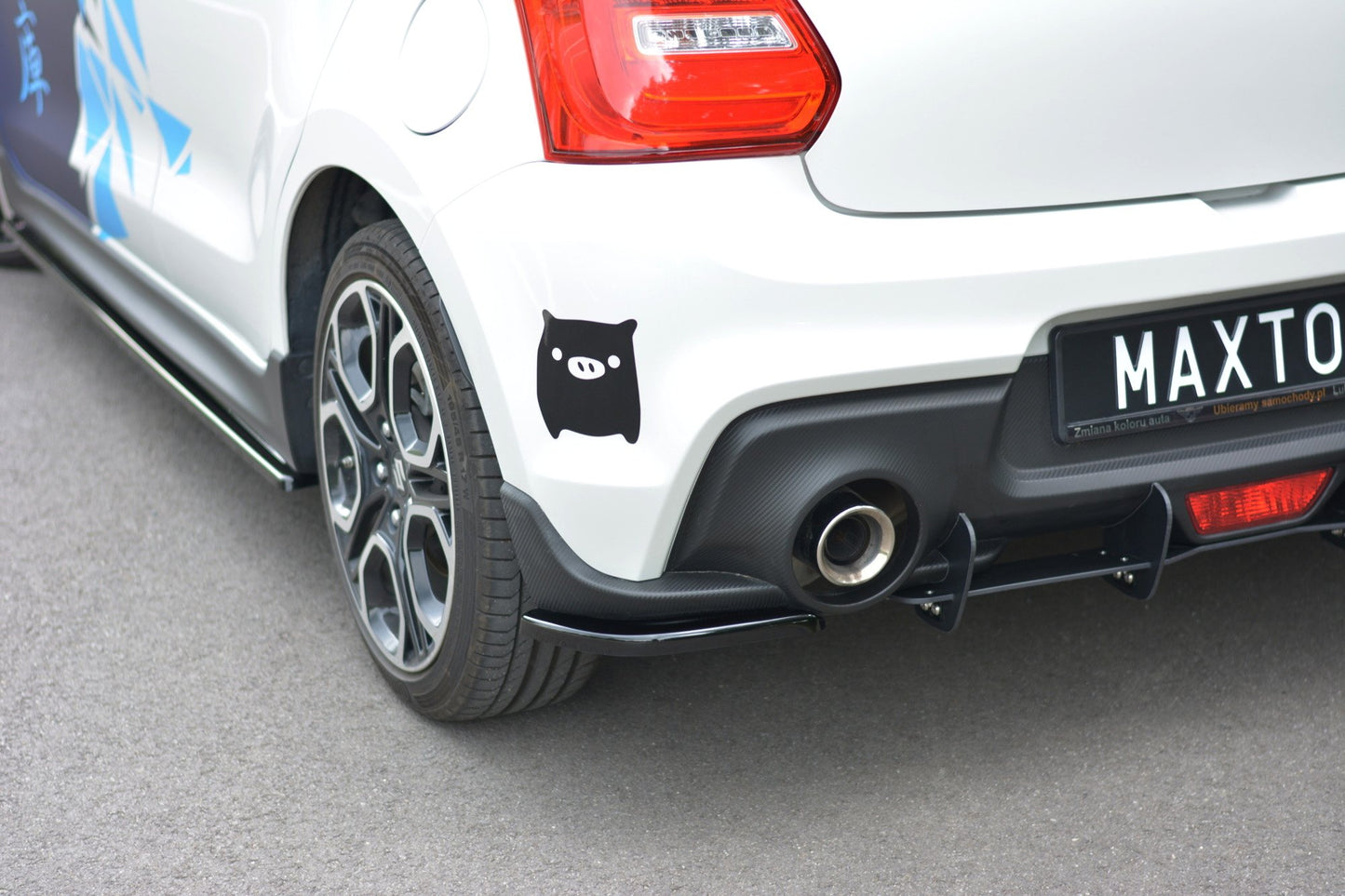 Heck Ansatz Flaps Diffusor für SUZUKI SWIFT 6 SPORT schwarz Hochglanz
