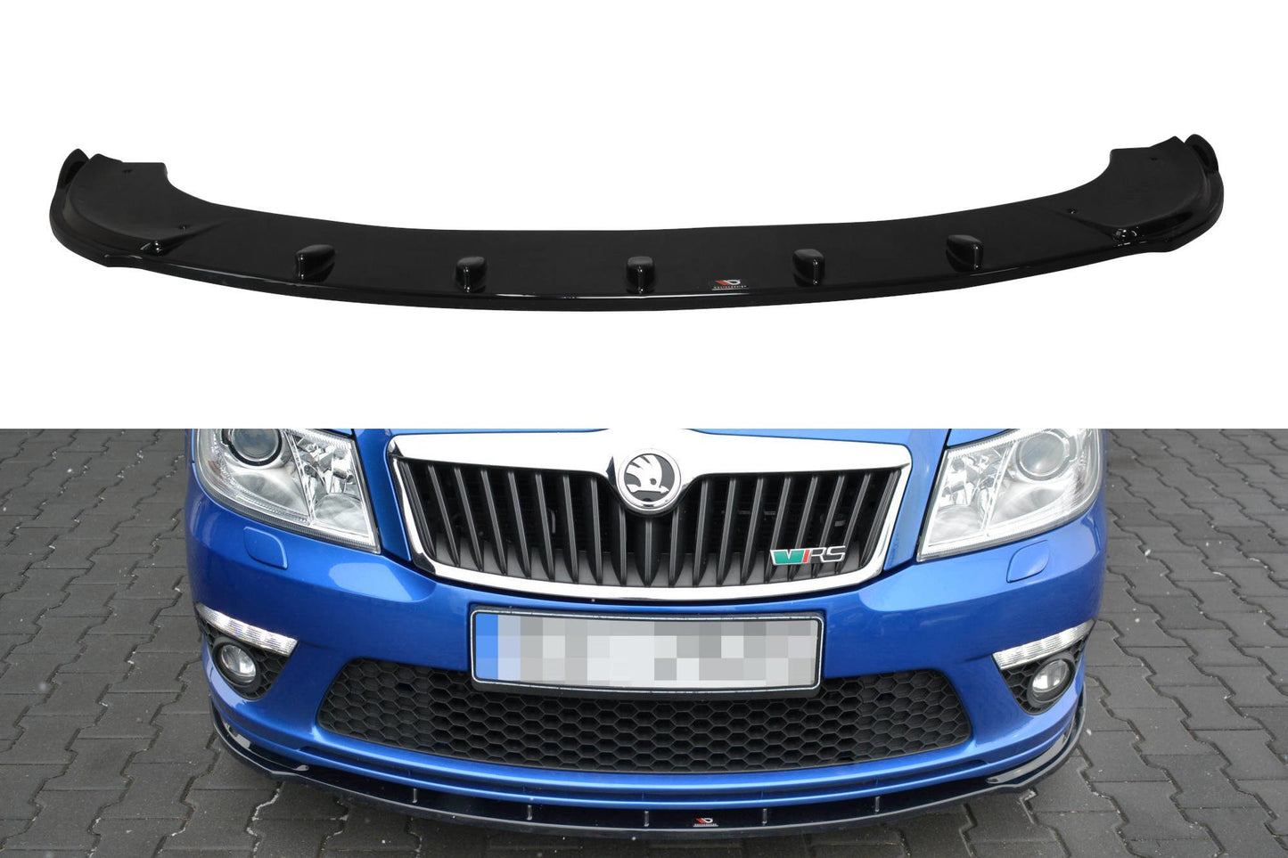 Front Ansatz V.1 für Skoda Octavia RS Mk2 FL schwarz Hochglanz