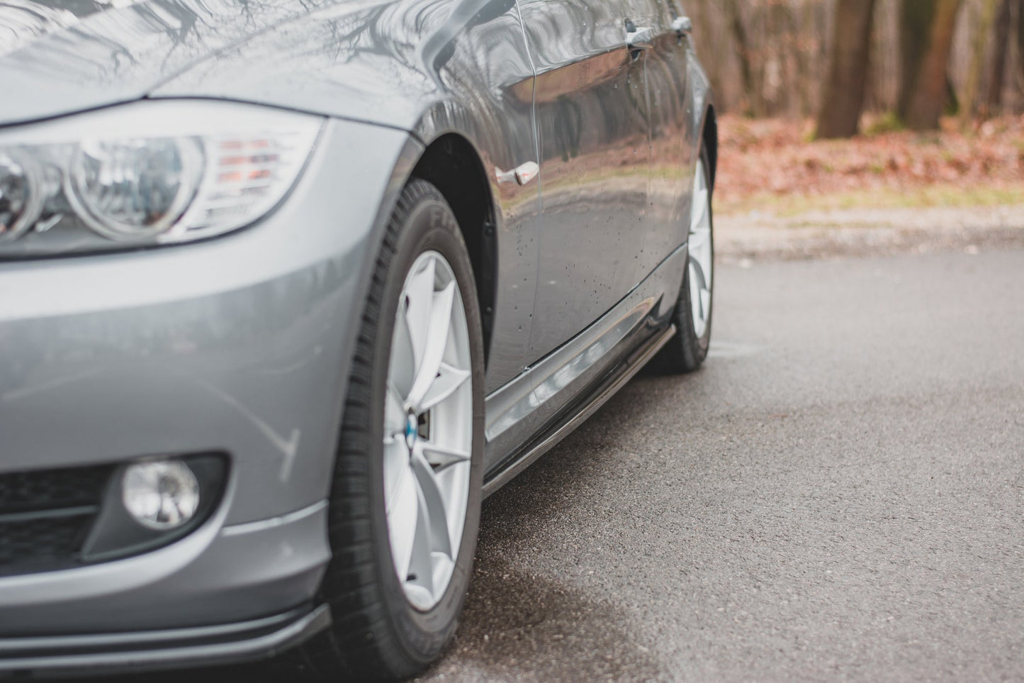 Seitenschweller Ansatz für BMW 3er E90/E91 Facelift schwarz Hochglanz