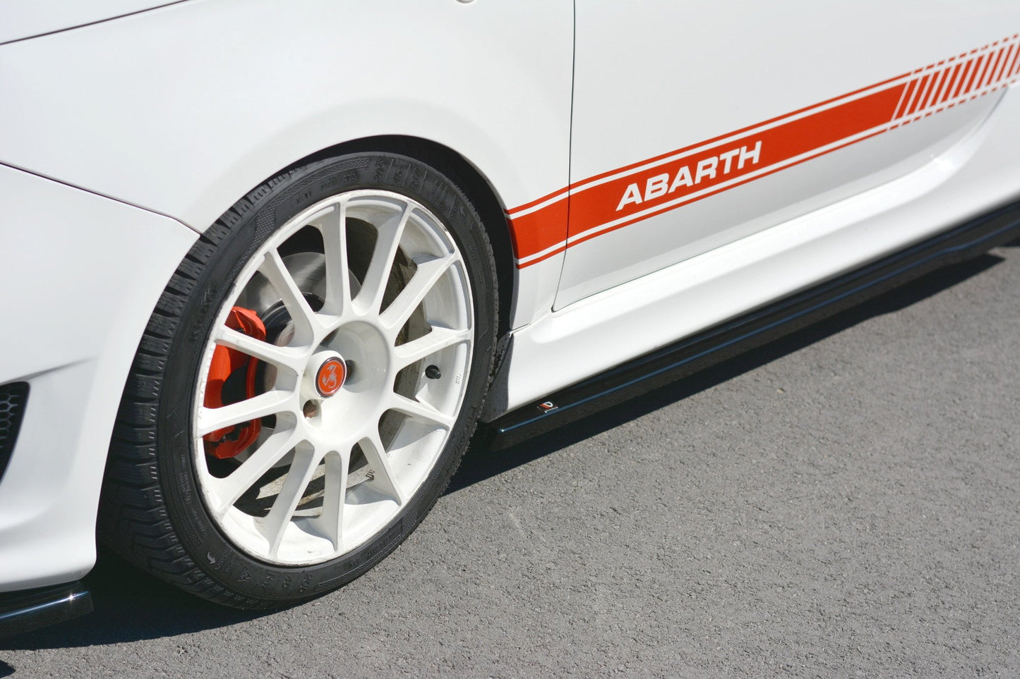 Seitenschweller Ansatz für Abarth 500 Mk1 schwarz Hochglanz