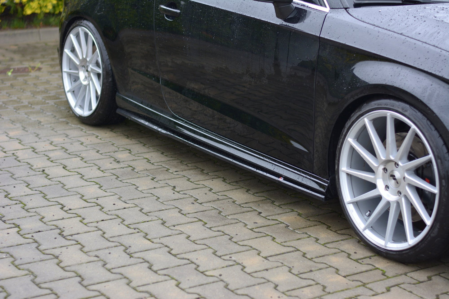 Seitenschweller Ansatz für Audi S3 / A3 S-Line 8V / 8V FL Hatchback schwarz Hochglanz