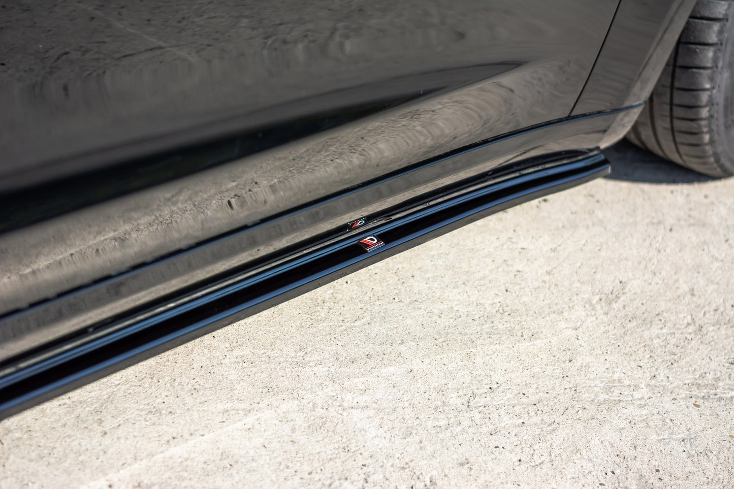 Seitenschweller Ansatz für Tesla Model 3 / Model 3 Performance Mk1 / Mk1 Facelift schwarz Hochglanz