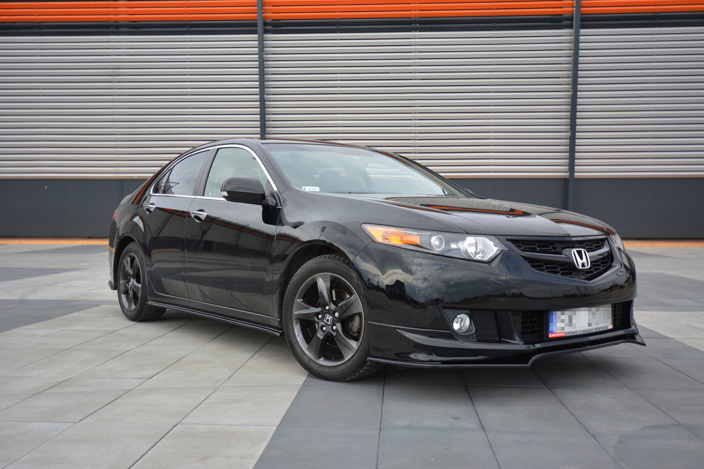 Seitenschweller Ansatz für HONDA ACCORD MK8. CU-Serie vor Facelift SEDAN schwarz Hochglanz
