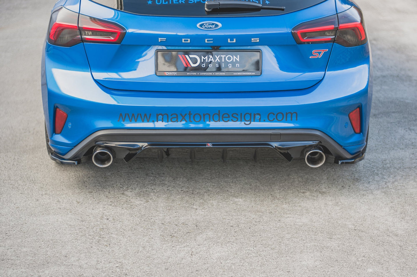 Heck Ansatz Flaps Diffusor V.1 für Ford Focus ST Mk4 schwarz Hochglanz
