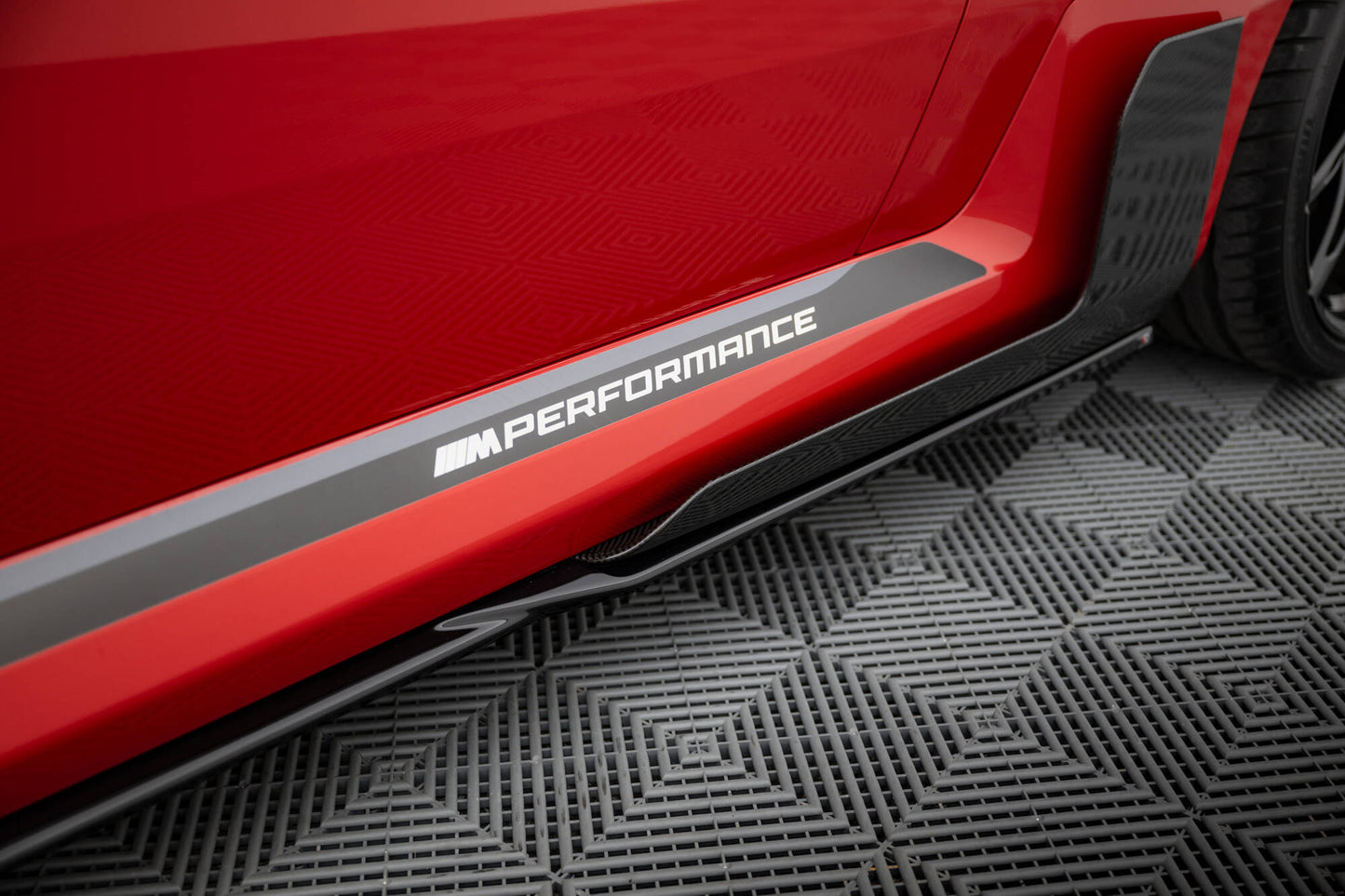 Seitenschweller Ansatz für BMW M2 M-Performance G87 schwarz Hochglanz