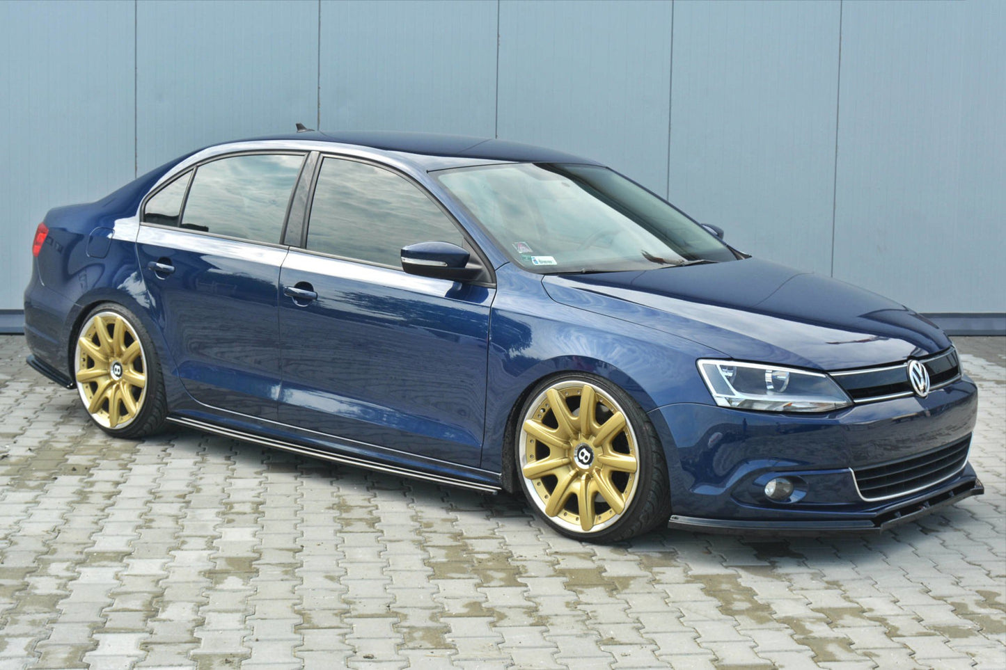 Seitenschweller Ansatz für VOLKSWAGEN JETTA MK6 SEDAN vor Facelift schwarz Hochglanz